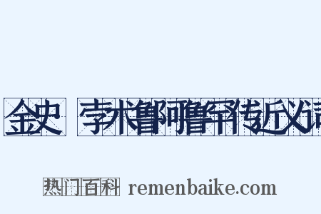 金史·孛术鲁阿鲁罕传近义词是什么意思的图片